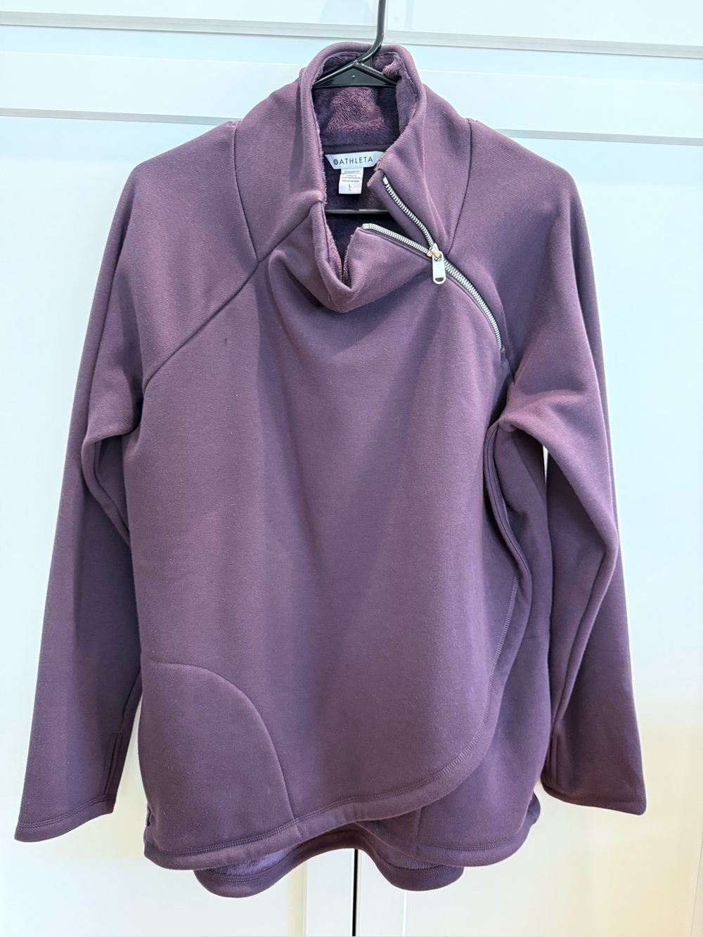Athleta Plum Asymmetrical Zip Pullover Jacket